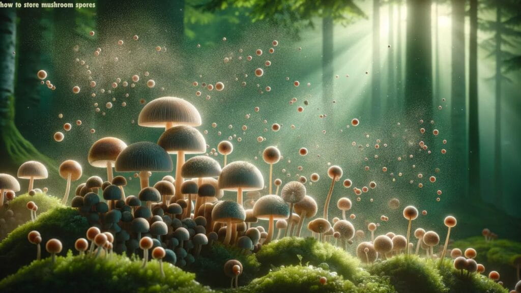 Store mushroom spores